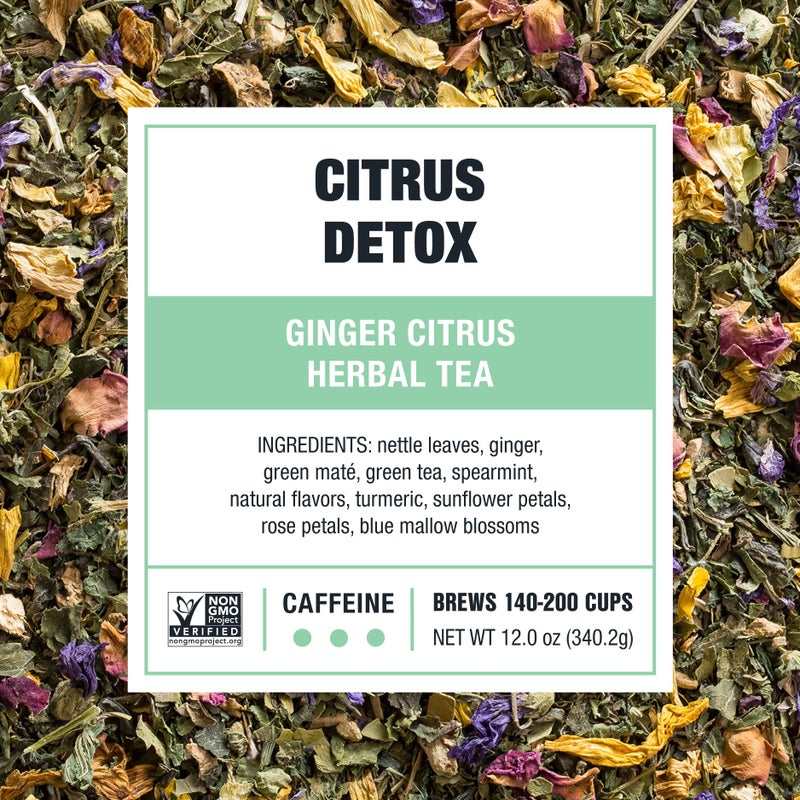 Tiesta Tea - Ginger Citrus Herbal Loose Leaf Tea, Lemon Ginger with Mint & Chamomile Blend, Caffeine-Free, Brew Hot or Iced, Makes Up to 200 Cups, Resealable Bulk Pouch, 12 Ounce - Image 2